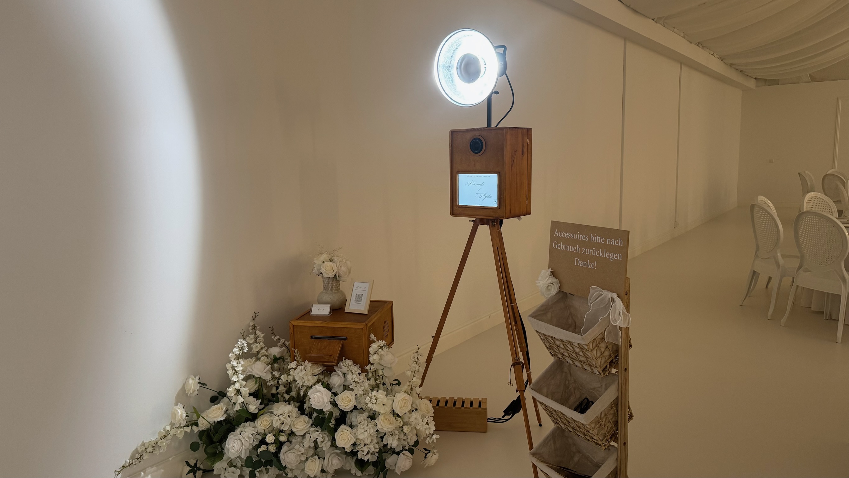 Premium Photobooth Setup bei eleganter Hochzeit